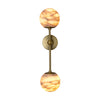 Alabaster Double Spherical Wall Lamp Brass