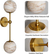 Alabaster Double Spherical Wall Lamp