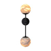 Alabaster Double Spherical Wall Lamp Black