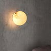 Elegant Alabaster Mini Orb Wall Lamp with Gold Finish