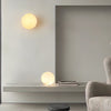 Elegant Alabaster Mini Orb Wall Lamp with Gold Finish