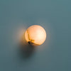 Elegant Alabaster Mini Orb Wall Lamp with Gold Finish