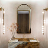 Brass Glass Tube Wall Lamp – Vintage Brass & White Finish