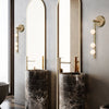 Brass Glass Tube Wall Lamp – Vintage Brass & White Finish