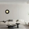 Lunar Eclipse Round Glass Wall Lamp – Brass/Black, Dual Sizes
