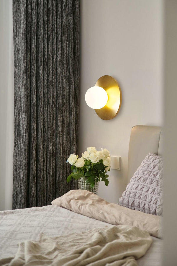 Lunar Eclipse Round Glass Wall Lamp – Brass/Black, Dual Sizes