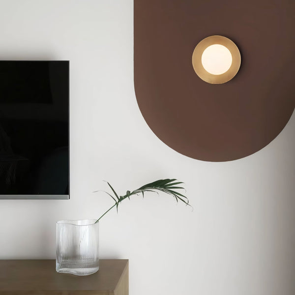 Lunar Eclipse Round Glass Wall Lamp – Brass/Black, Dual Sizes