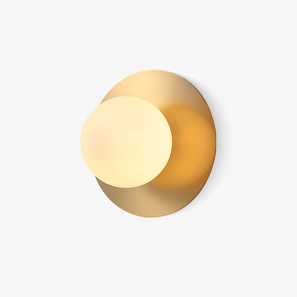 Lunar Eclipse Round Glass Wall Lamp – Brass/Black, Dual Sizes