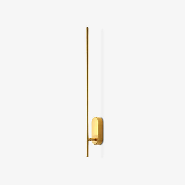 Stick Shaped Brass & Black Metal Wall Sconce with LED