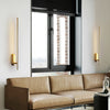 Stick Shaped Brass & Black Metal Wall Sconce with LED