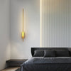 Stick Shaped Brass & Black Metal Wall Sconce with LED