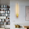 Stick Shaped Brass & Black Metal Wall Sconce with LED