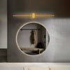 Stick Shaped Brass & Black Metal Wall Sconce with LED