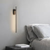 Stick Shaped Brass & Black Metal Wall Sconce with LED