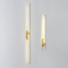 Stick Shaped Brass & Black Metal Wall Sconce with LED