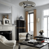 Carve Alabaster Pendant Light – Hand‑Carved Stone Shade with Black Frame