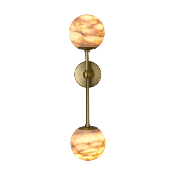 Alabaster Double Spherical Wall Lamp