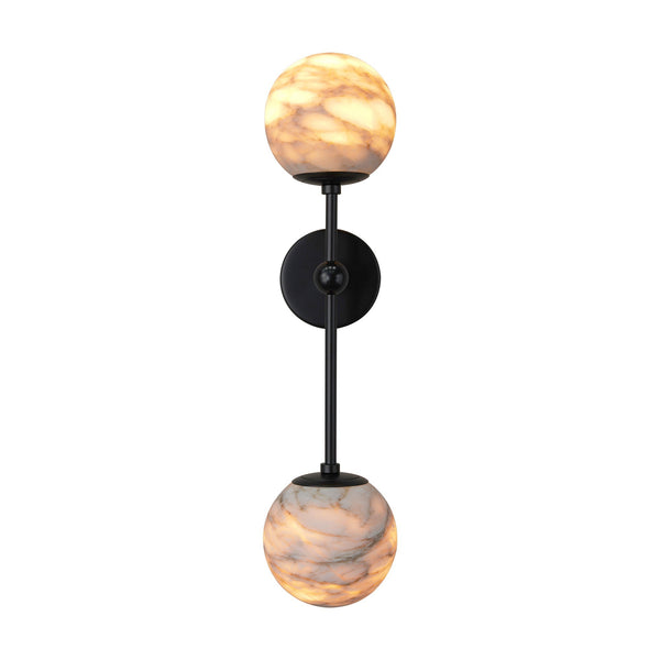 Alabaster Double Spherical Wall Lamp