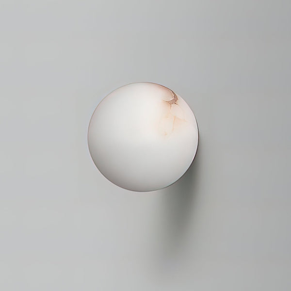 Elegant Alabaster Mini Orb Wall Lamp with Gold Finish