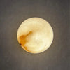 Elegant Alabaster Mini Orb Wall Lamp with Gold Finish