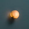 Elegant Alabaster Mini Orb Wall Lamp with Gold Finish