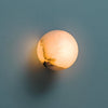 Elegant Alabaster Mini Orb Wall Lamp with Gold Finish