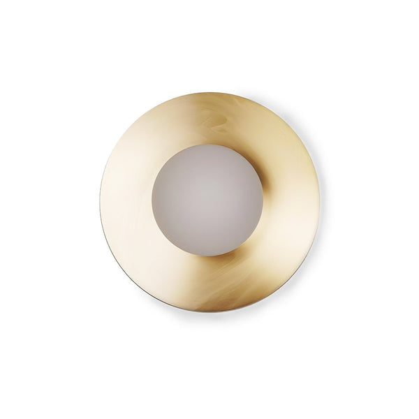 Lunar Eclipse Round Glass Wall Lamp – Brass/Black, Dual Sizes