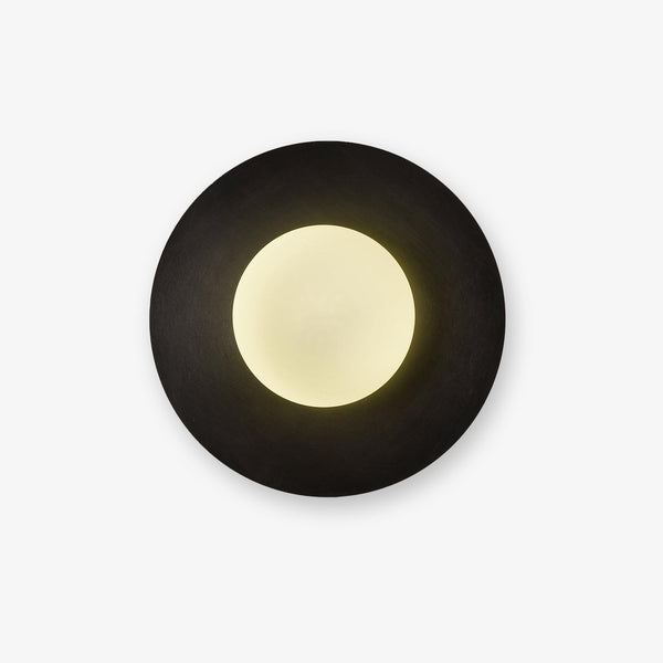 Lunar Eclipse Round Glass Wall Lamp – Brass/Black, Dual Sizes