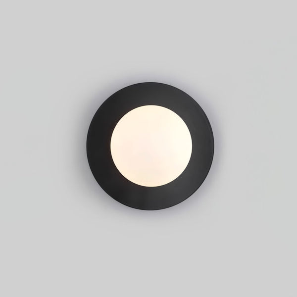 Lunar Eclipse Round Glass Wall Lamp – Brass/Black, Dual Sizes