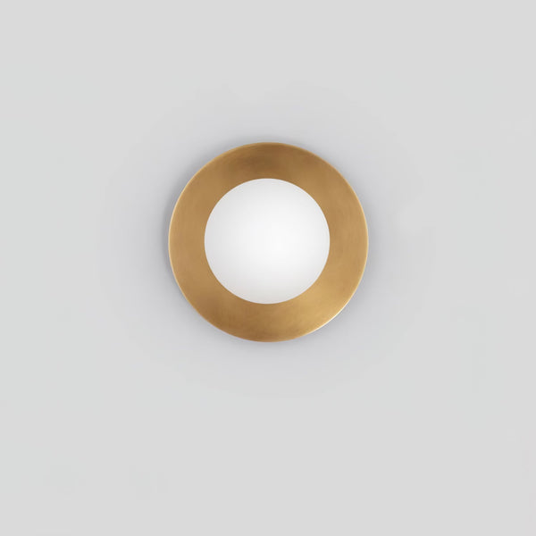 Lunar Eclipse Round Glass Wall Lamp – Brass/Black, Dual Sizes