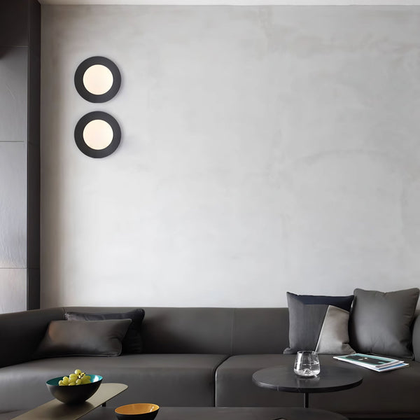 Lunar Eclipse Round Glass Wall Lamp – Brass/Black, Dual Sizes