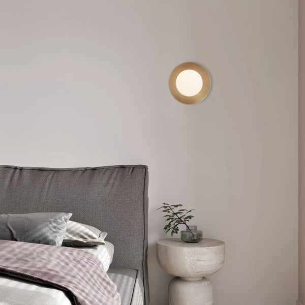 Lunar Eclipse Round Glass Wall Lamp – Brass/Black, Dual Sizes