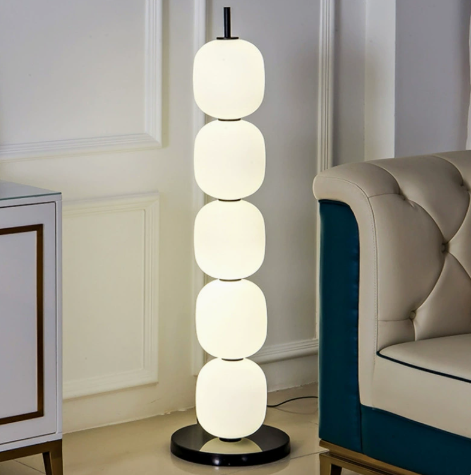Stacked Glass Globe LED Floor Lamp — product view 1