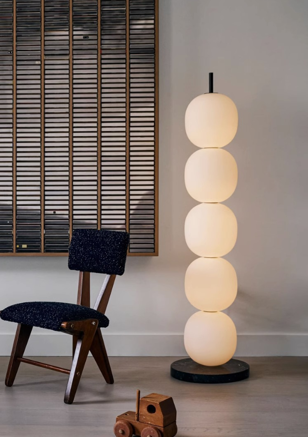 Stacked Glass Globe LED Floor Lamp — product view 2