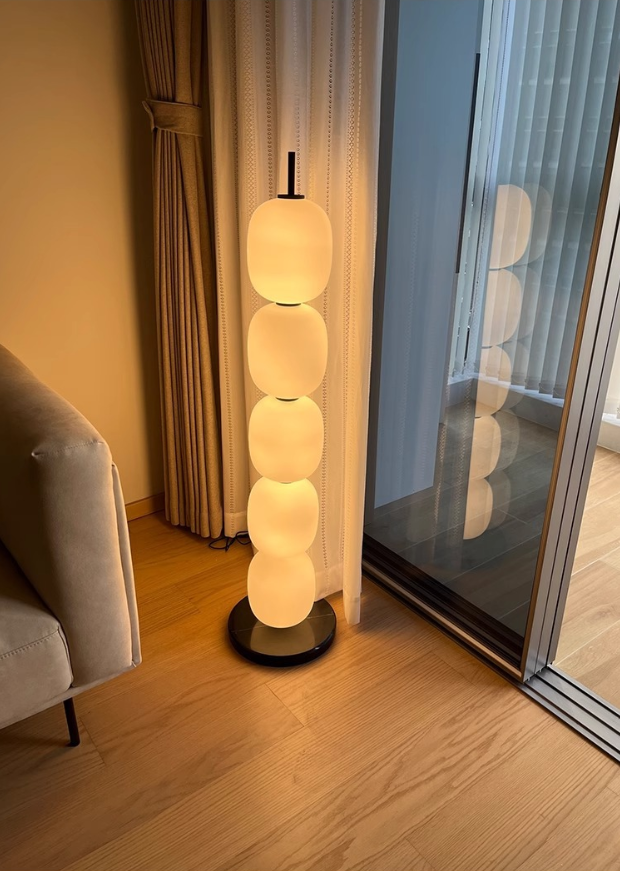 Stacked Glass Globe LED Floor Lamp — product view 3