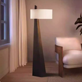 Tapered Resin Floor Lamp with Fabric Shade — product view 1