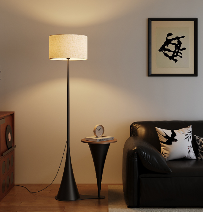 Metal Floor Lamp with Optional Walnut-Finish Table — product view 1
