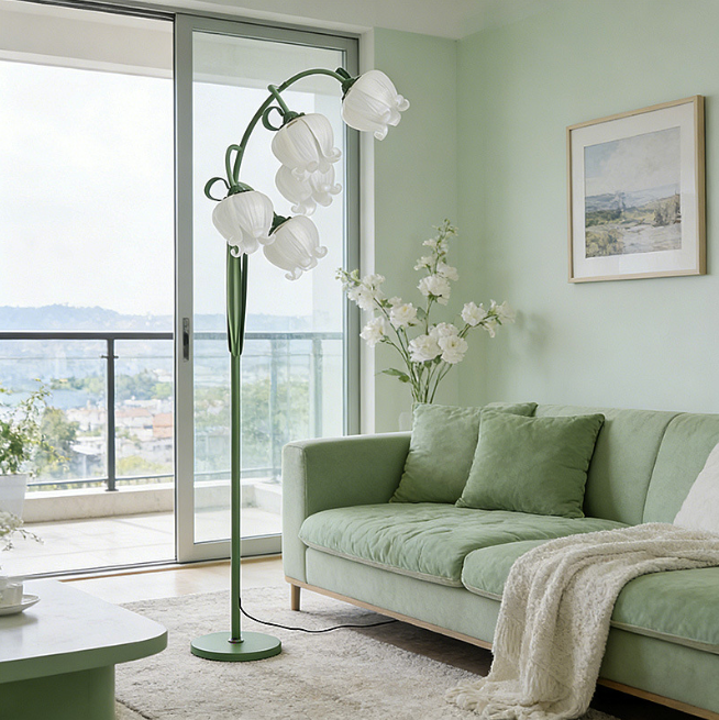 Iron Branch LED Floor Lamp with Acrylic Flower Shades — product view 1