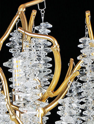 Gold-Tone Metal and Crystal Branch Floor Lamp — product view 2