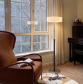 Slim Metal Floor Lamp with Fabric Drum Shade — product view 1