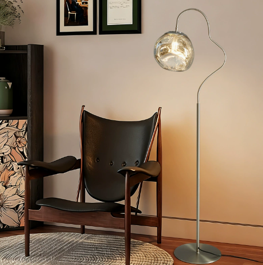 Metal Floor Lamp with Glass Globes — product view 1