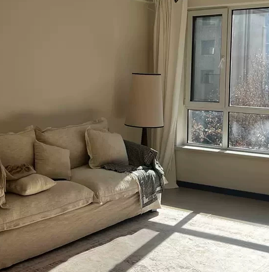 Cone-Base Wood Floor Lamp with Fabric Shade — product view 2