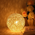 Woven Natural-Fiber Globe Accent Table Lamp — product view 1