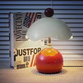 Glass Mushroom Table Lamp in Burgundy or Cream — product view 1