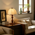Metal Table Lamp with Scalloped Fabric Shade — product view 1