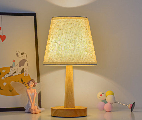 Wood Table Lamp with Fabric Shade Selections — product view 2