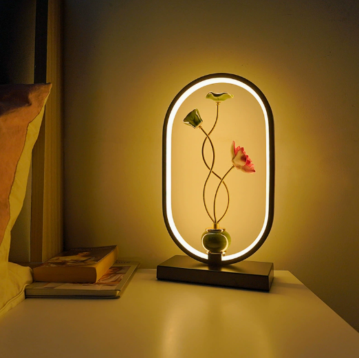 Oval Botanical LED Accent Table Lamp — product view 1