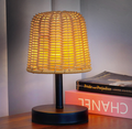 Rattan-Style Barrel Shade Table Lamp — product view 1