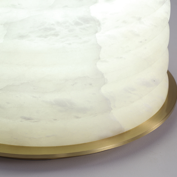 Ribbed Stone Cylinder Table Lamp — product view 2