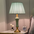Ceramic Table Lamp with Pleated Fabric Shade — product view 1